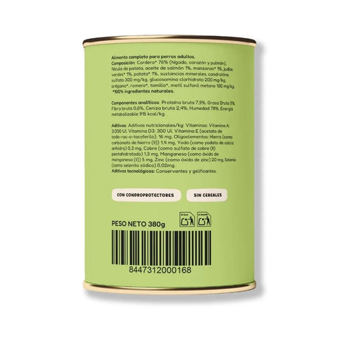 Alimento completo de cordero para perros