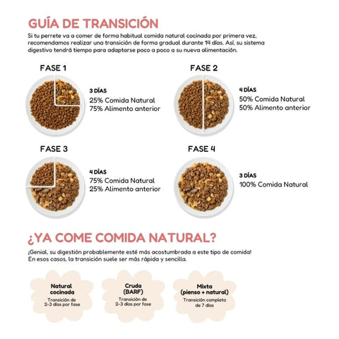 Comida Natural Cocinada de Ternera y Pavo para Perro Adulto
