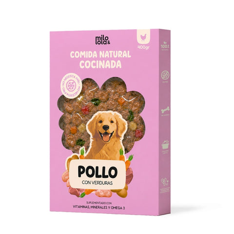 Comida Natural Cocinada de Pollo para Perro Adulto