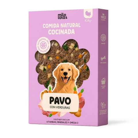 Comida Natural Cocinada de Pavo para Perro Adulto