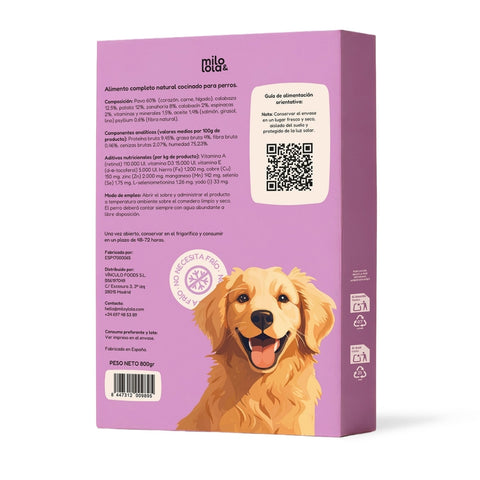 Comida Natural Cocinada de Pavo para Perro Adulto