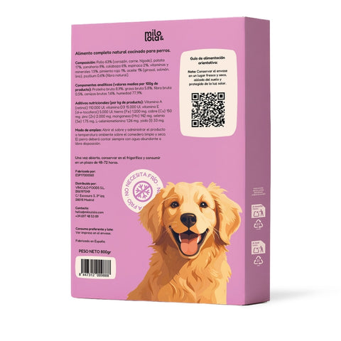 Comida Natural Cocinada de Pollo para Perro Adulto