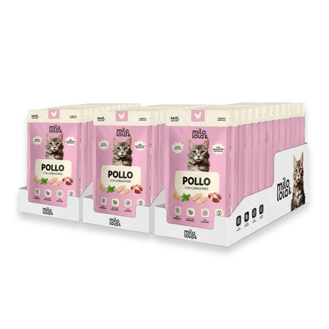 Pack 36 Sobres de Pollo con Corazones para Gato (36 x 100gr)