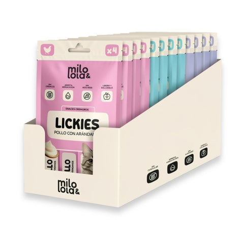 Pack 12x4 Lickies (Snacks Cremosos) de Atún, Pollo y Salmón (12 x 60gr)