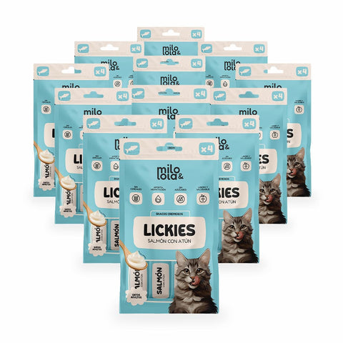 Pack 12x4 Lickies (Snacks Cremosos) de Salmón con Atún (12 x 60gr)